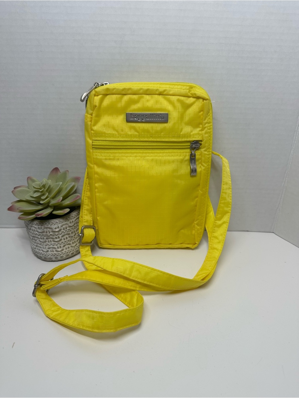 Baggallini Yellow Compact Crossbody Pouch